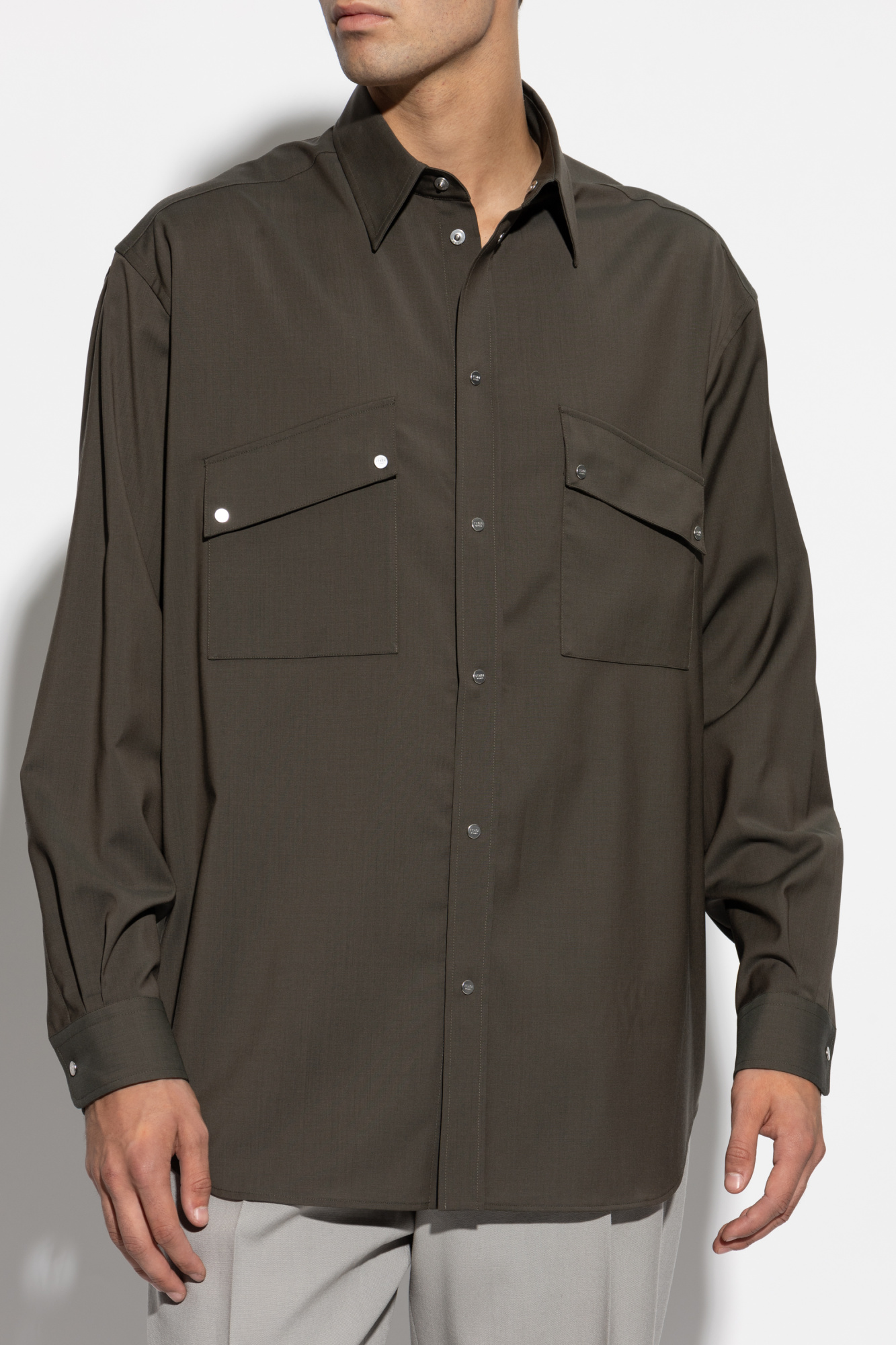 Tシャツ・カットソー FENDI FW24 Wool shirt (FW1319ASCH F03NT) Fendi Wool shirt with pockets | Men's Clothing | Vitkac